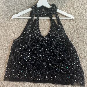Black sequin top